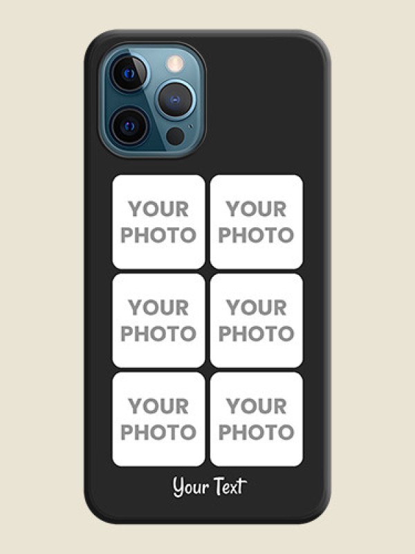 Custom Floral Art with 6 Image Holder on Photo on Space Black Soft Matte Mobile Case - iPhone 12 Pro Max - alternate view