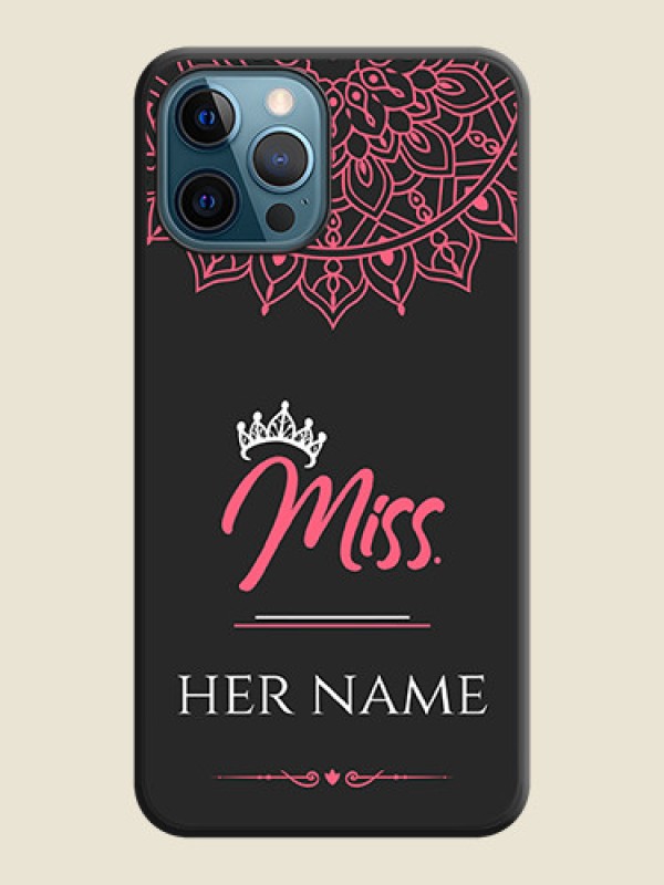 Custom Mrs Name with Floral Design on Space Black Personalized Soft Matte Phone Covers - iPhone 12 Pro Max - alternate view