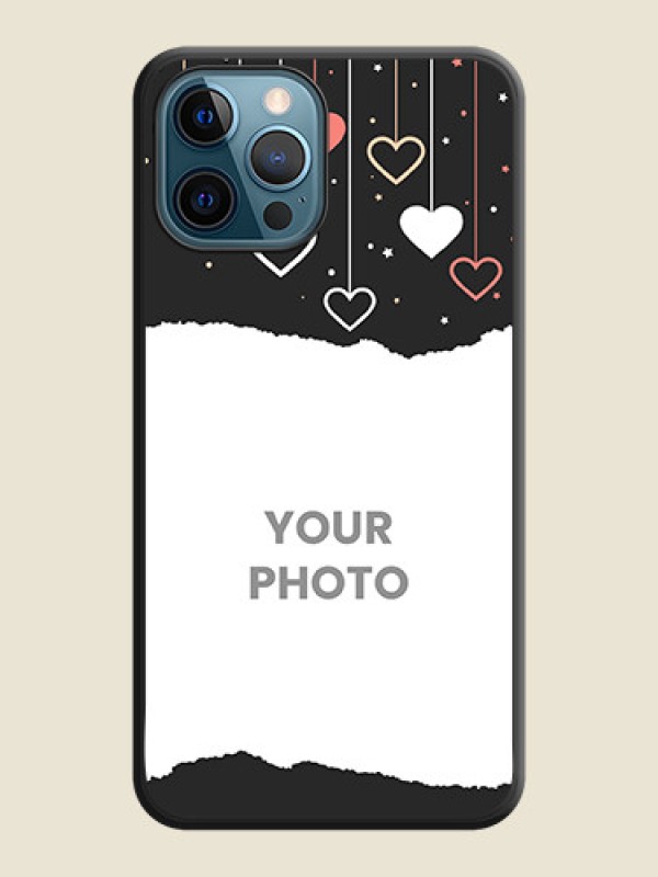 Custom Love Hangings with Splash Wave Picture on Space Black Custom Soft Matte Phone Back Cover - iPhone 12 Pro - alternate view