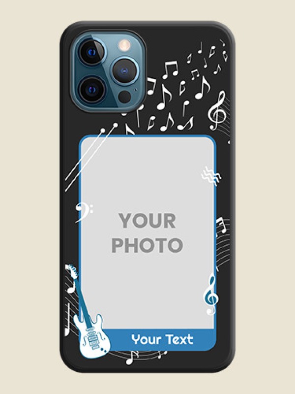 Custom Musical Theme Design with Text on Photo on Space Black Soft Matte Mobile Case - iPhone 12 Pro - alternate view