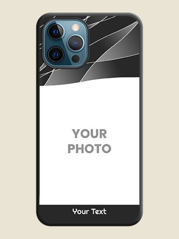 Custom Mixed Wave Lines on Photo on Space Black Soft Matte Mobile Cover - iPhone 12 Pro - alternate view