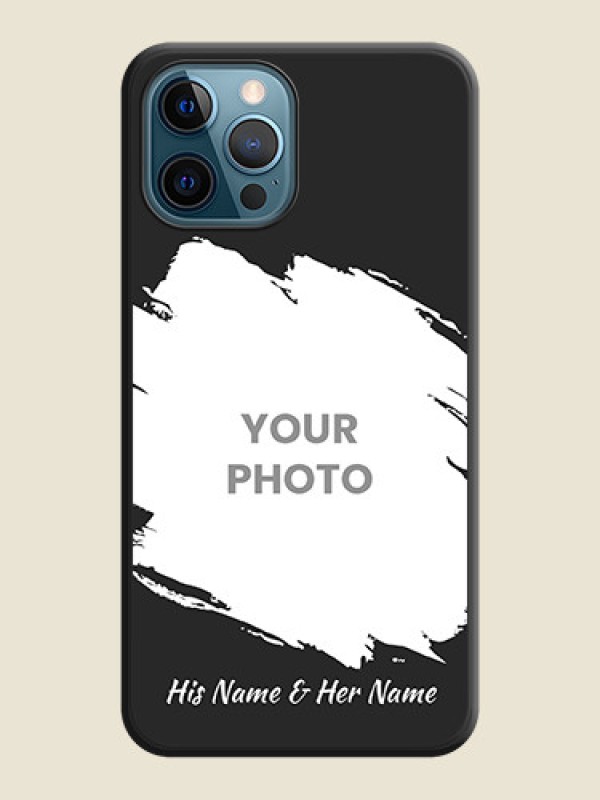 Custom Grunge Brush Strokes on Photo on Space Black Soft Matte Back Cover - iPhone 12 Pro - alternate view