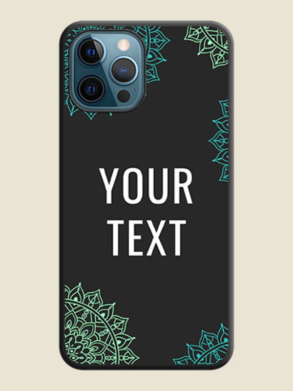Custom Your Name with Floral Design on Space Black Custom Soft Matte Back Cover - iPhone 12 Pro - alternate view