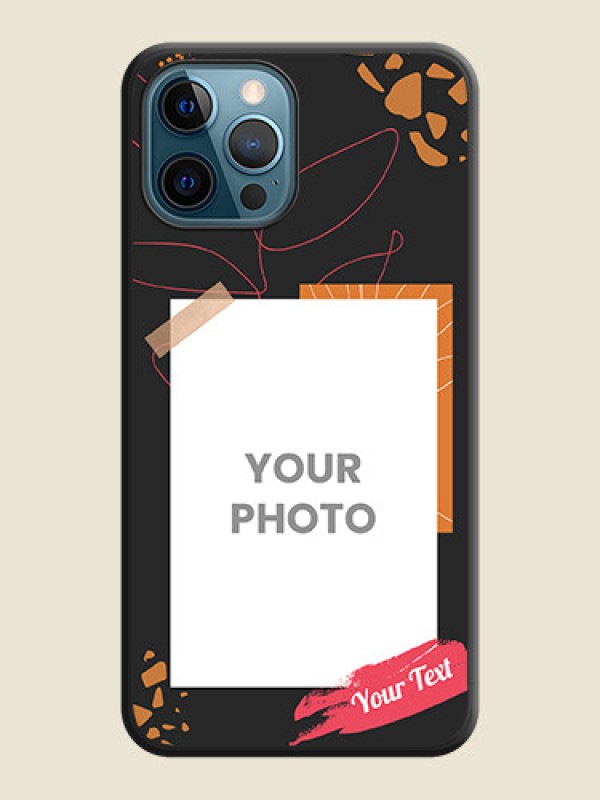 Custom Orange Photo Frame on Space Black Custom Soft Matte Phone Back Cover - iPhone 12 Pro - alternate view