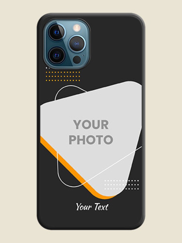 Custom Yellow Triangle on Photo on Space Black Soft Matte Phone Cover - iPhone 12 Pro - alternate view