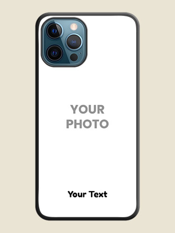 Custom Full Single Pic Upload With Text On Space Black Personalized Soft Matte Phone Covers -Apple Iphone 12 Pro - alternate view
