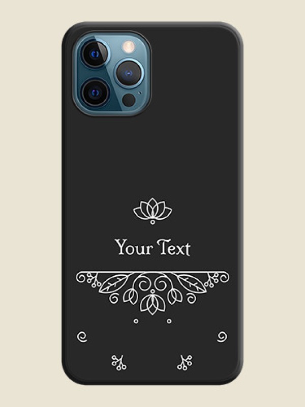 Custom Lotus Garden Custom Text On Space Black Personalized Soft Matte Phone Covers -Apple Iphone 12 Pro - alternate view