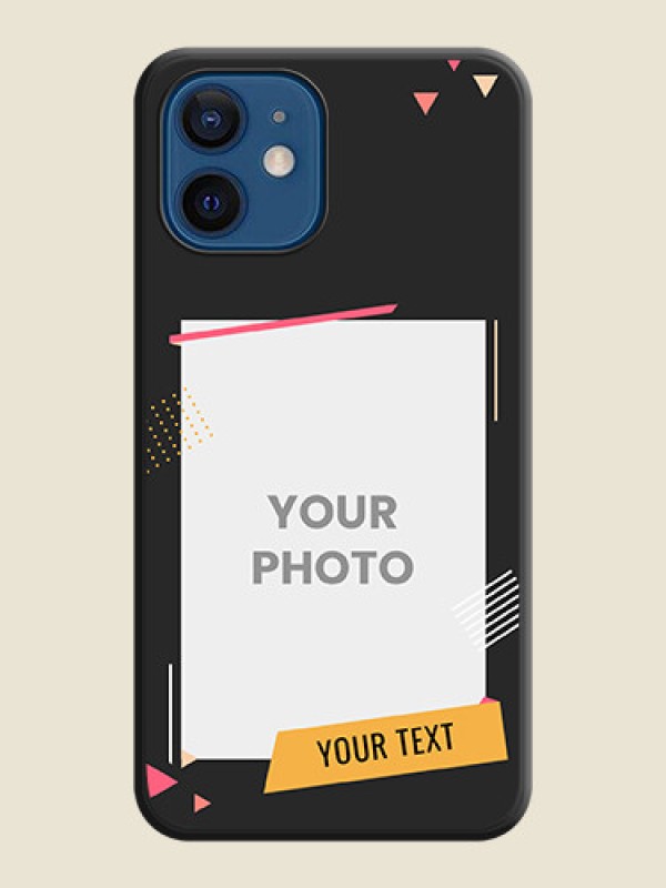 Custom Photo Frame with Triangle Small Dots on Photo on Space Black Soft Matte Back Cover - iPhone 12 - alternate view