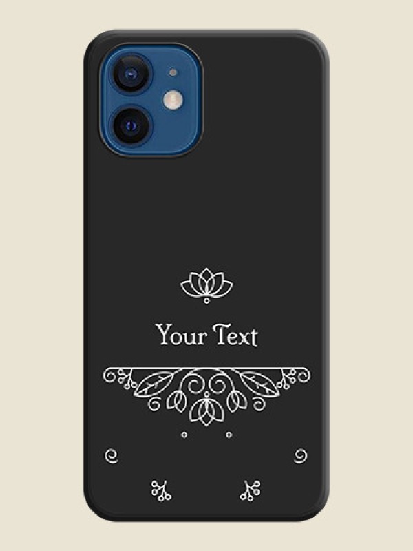 Custom Lotus Garden Custom Text On Space Black Personalized Soft Matte Phone Covers -Apple Iphone 12 - alternate view