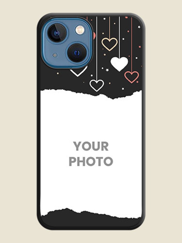 Custom Love Hangings with Splash Wave Picture on Space Black Custom Soft Matte Phone Back Cover - iPhone 13 Mini - alternate view