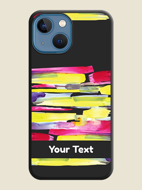 Custom Brush Coloured on Space Black Personalized Soft Matte Phone Covers - iPhone 13 Mini - alternate view