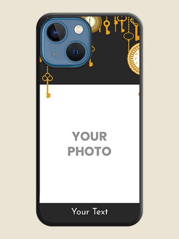 Custom Decorative Design with Text on Space Black Custom Soft Matte Back Cover - iPhone 13 Mini - alternate view