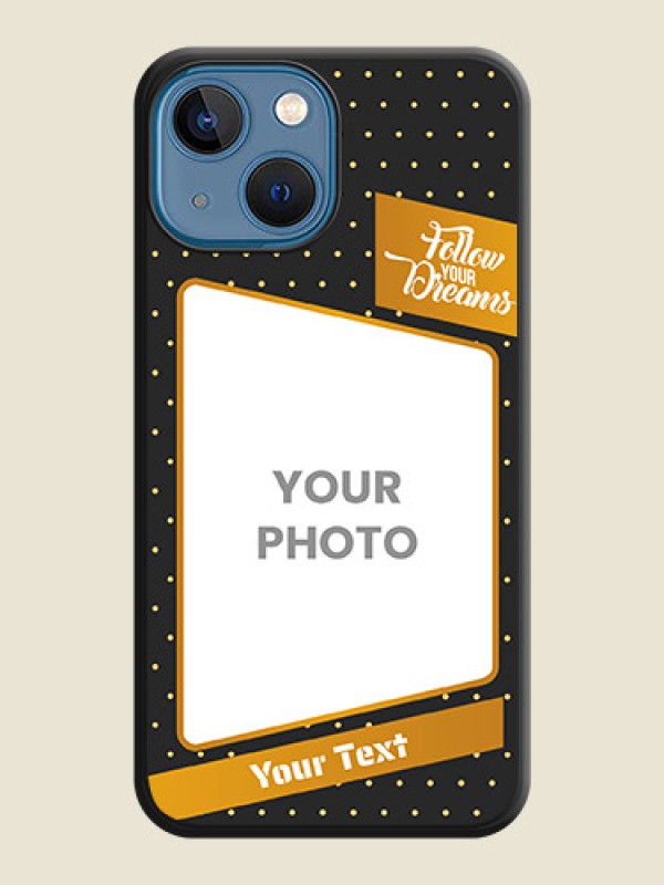 Custom Follow Your Dreams with White Dots on Space Black Custom Soft Matte Phone Cases - iPhone 13 Mini - alternate view