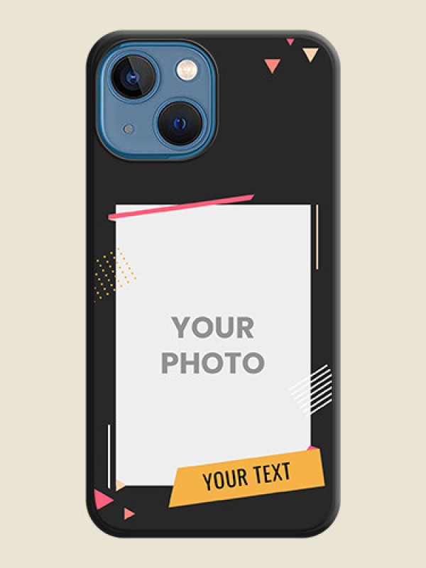 Custom Photo Frame with Triangle Small Dots on Photo on Space Black Soft Matte Back Cover - iPhone 13 Mini - alternate view