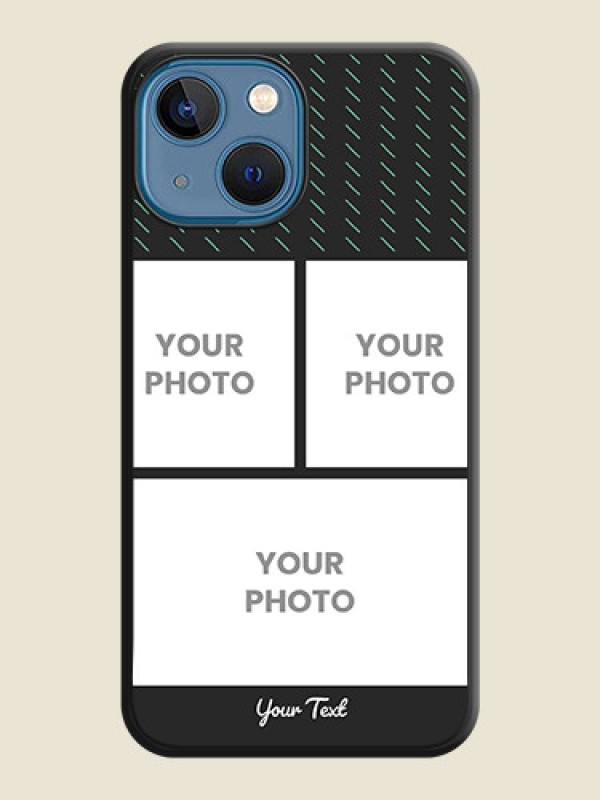 Custom Cross Dotted Pattern with 2 Image Holder on Personalised Space Black Soft Matte Cases - iPhone 13 Mini - alternate view