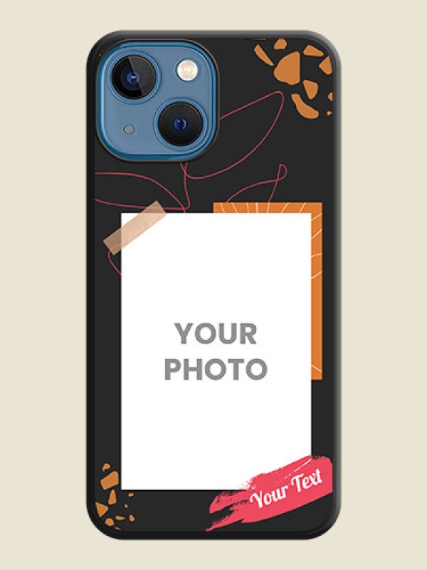 Custom Orange Photo Frame on Space Black Custom Soft Matte Phone Back Cover - iPhone 13 Mini - alternate view
