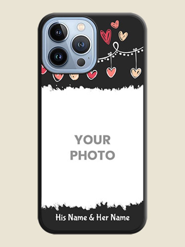 Custom Pink Love Hangings with Name on Space Black Custom Soft Matte Phone Cases - iPhone 13 Pro Max - alternate view