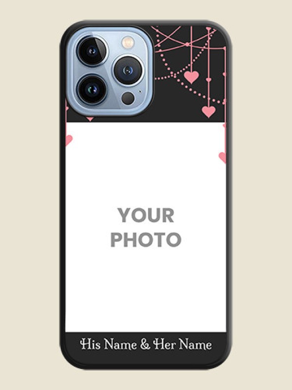 Custom Pink Love Hangings with Text on Space Black Custom Soft Matte Back Cover - iPhone 13 Pro Max - alternate view