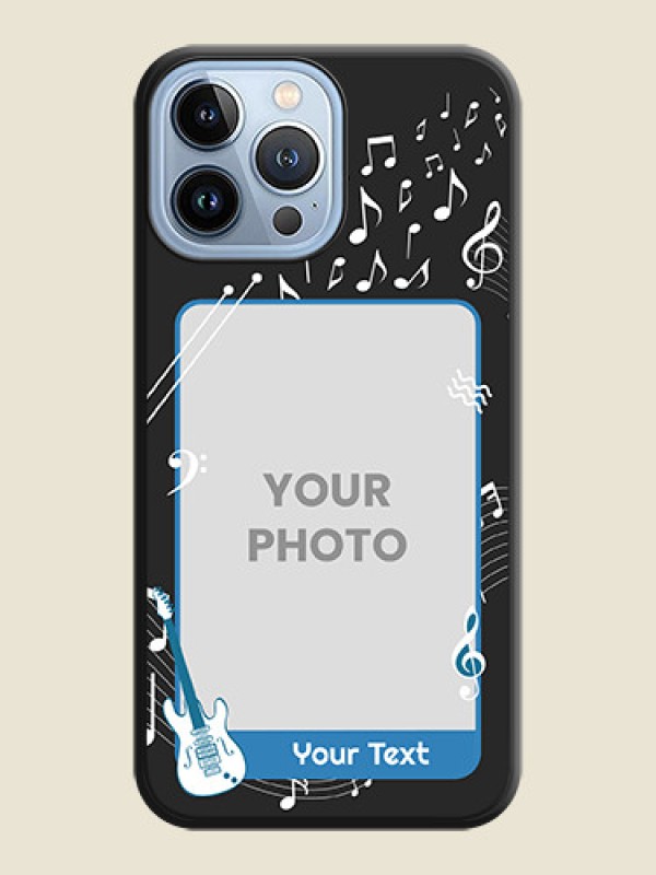 Custom Musical Theme Design with Text on Photo on Space Black Soft Matte Mobile Case - iPhone 13 Pro Max - alternate view