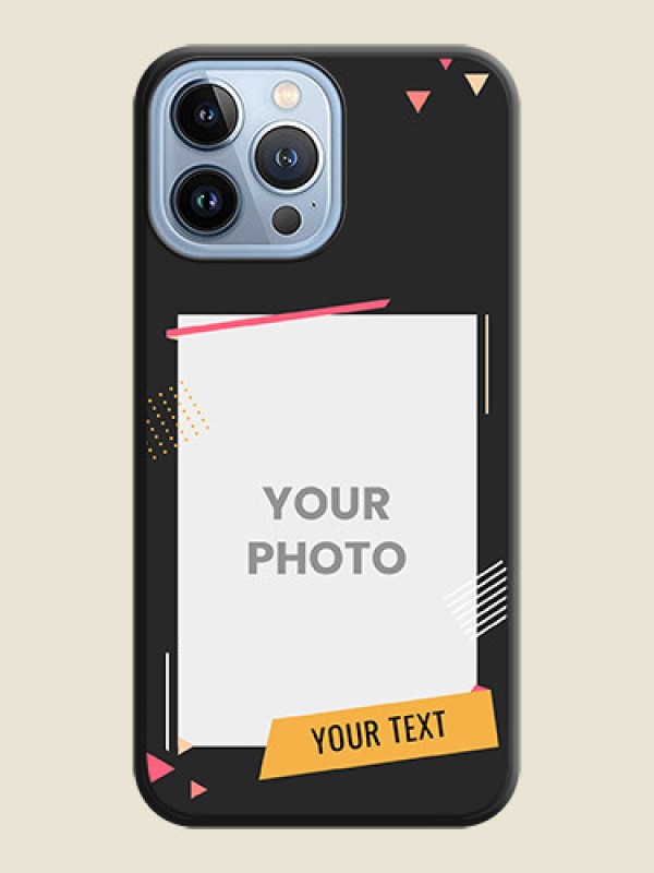 Custom Photo Frame with Triangle Small Dots on Photo on Space Black Soft Matte Back Cover - iPhone 13 Pro Max - alternate view