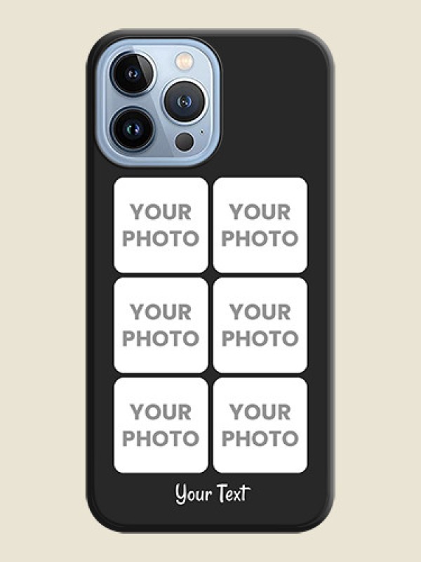 Custom Floral Art with 6 Image Holder on Photo on Space Black Soft Matte Mobile Case - iPhone 13 Pro Max - alternate view