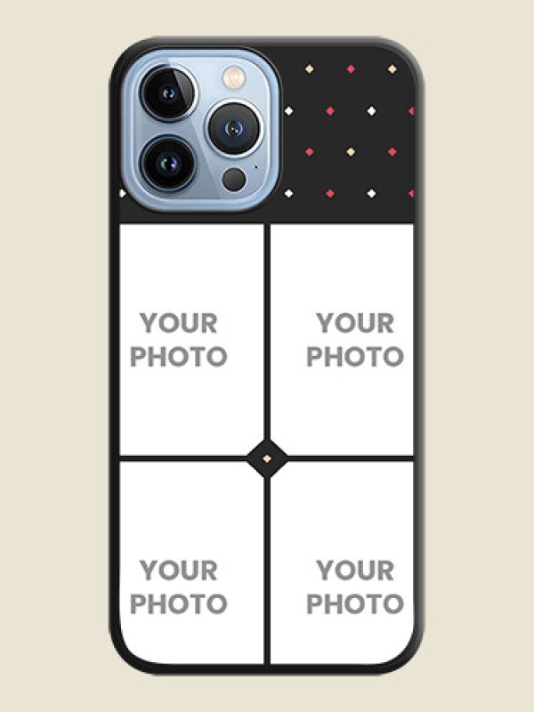 Custom Multicolor Dotted Pattern with 4 Image Holder on Space Black Custom Soft Matte Phone Cases - iPhone 13 Pro Max - alternate view