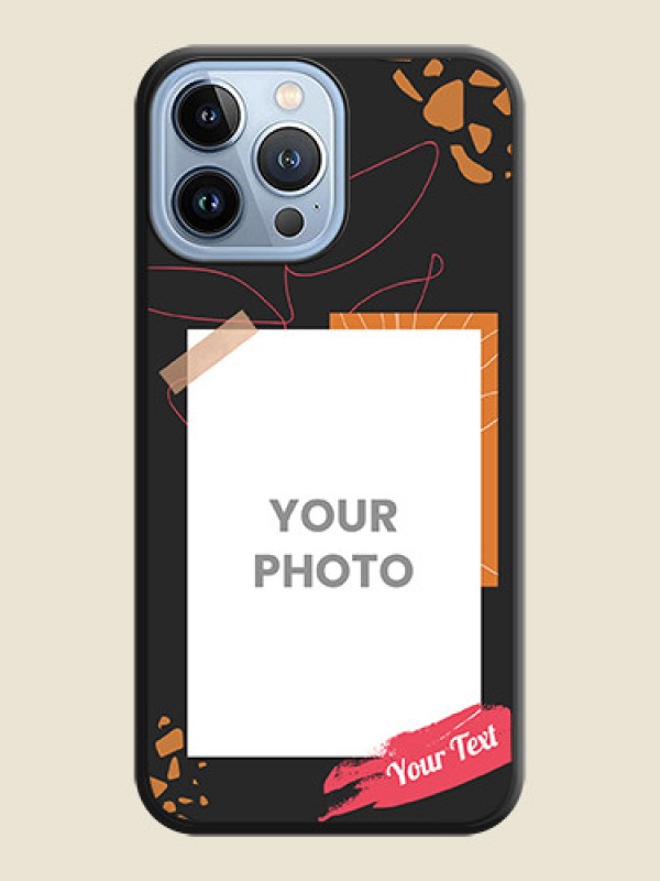 Custom Orange Photo Frame on Space Black Custom Soft Matte Phone Back Cover - iPhone 13 Pro Max - alternate view