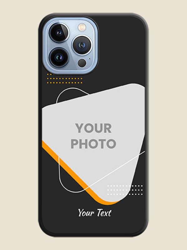 Custom Yellow Triangle on Photo on Space Black Soft Matte Phone Cover - iPhone 13 Pro Max - alternate view