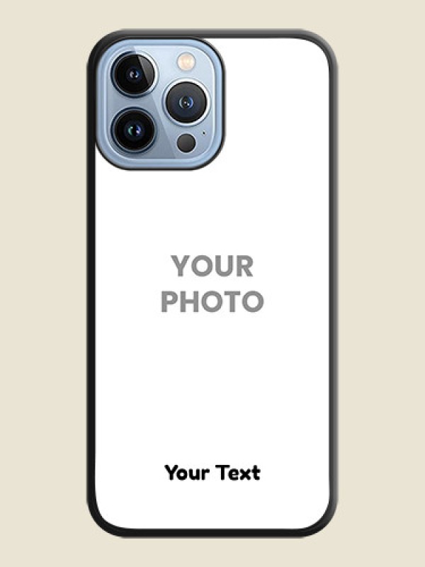 Custom Full Single Pic Upload With Text On Space Black Personalized Soft Matte Phone Covers -Apple Iphone 13 Pro Max - alternate view