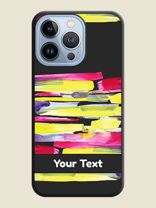 Custom Brush Coloured on Space Black Personalized Soft Matte Phone Covers - iPhone 13 Pro - alternate view