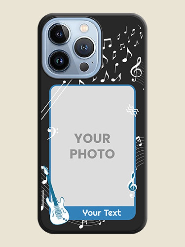 Custom Musical Theme Design with Text on Photo on Space Black Soft Matte Mobile Case - iPhone 13 Pro - alternate view