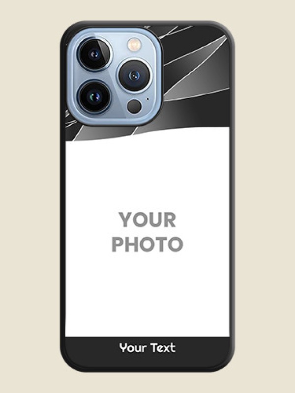 Custom Mixed Wave Lines on Photo on Space Black Soft Matte Mobile Cover - iPhone 13 Pro - alternate view