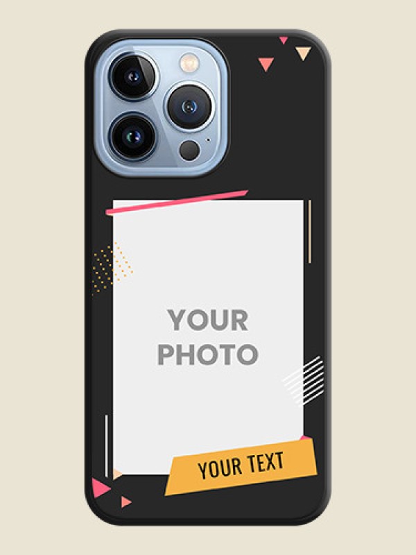 Custom Photo Frame with Triangle Small Dots on Photo on Space Black Soft Matte Back Cover - iPhone 13 Pro - alternate view