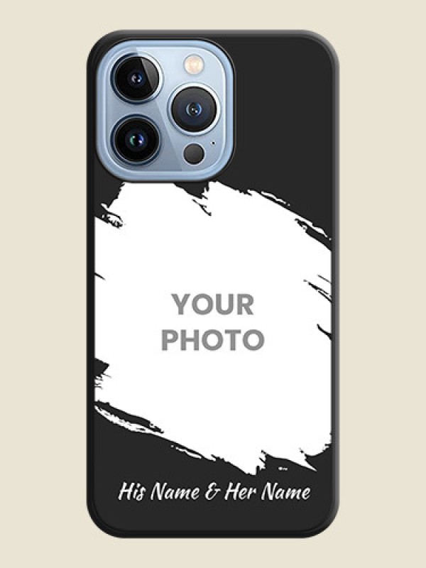 Custom Grunge Brush Strokes on Photo on Space Black Soft Matte Back Cover - iPhone 13 Pro - alternate view