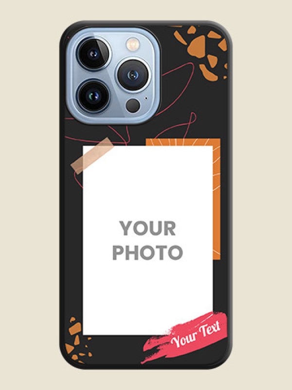 Custom Orange Photo Frame on Space Black Custom Soft Matte Phone Back Cover - iPhone 13 Pro - alternate view