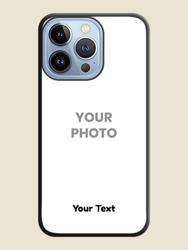 Custom Full Single Pic Upload With Text On Space Black Personalized Soft Matte Phone Covers -Apple Iphone 13 Pro - alternate view
