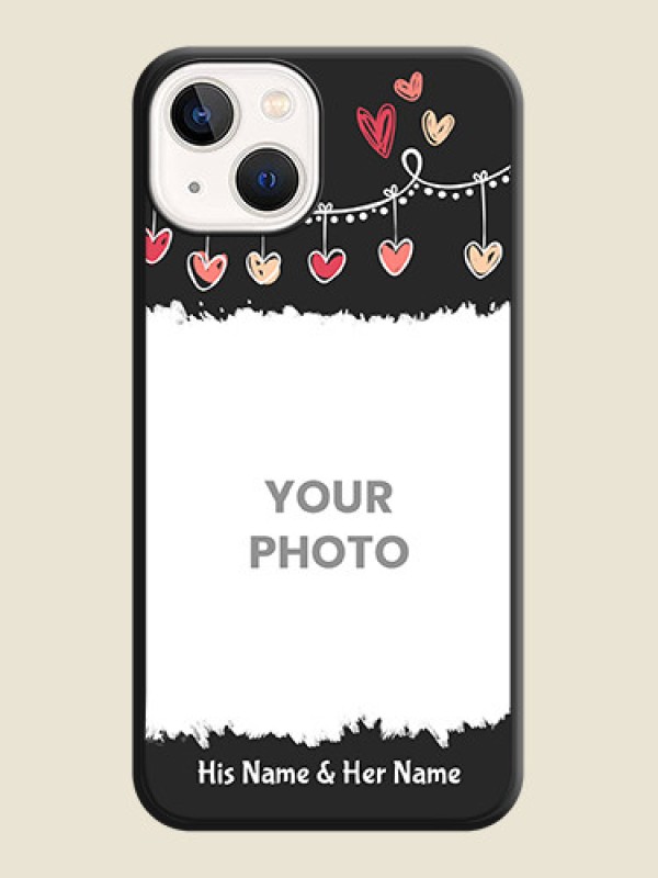 Custom Pink Love Hangings with Name on Space Black Custom Soft Matte Phone Cases - iPhone 13 - alternate view