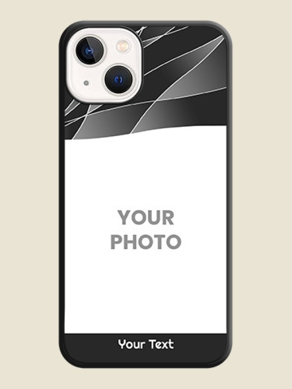 Custom Mixed Wave Lines on Photo on Space Black Soft Matte Mobile Cover - iPhone 13 - alternate view