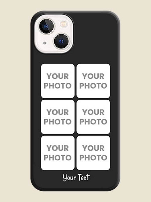 Custom Floral Art with 6 Image Holder on Photo on Space Black Soft Matte Mobile Case - iPhone 13 - alternate view