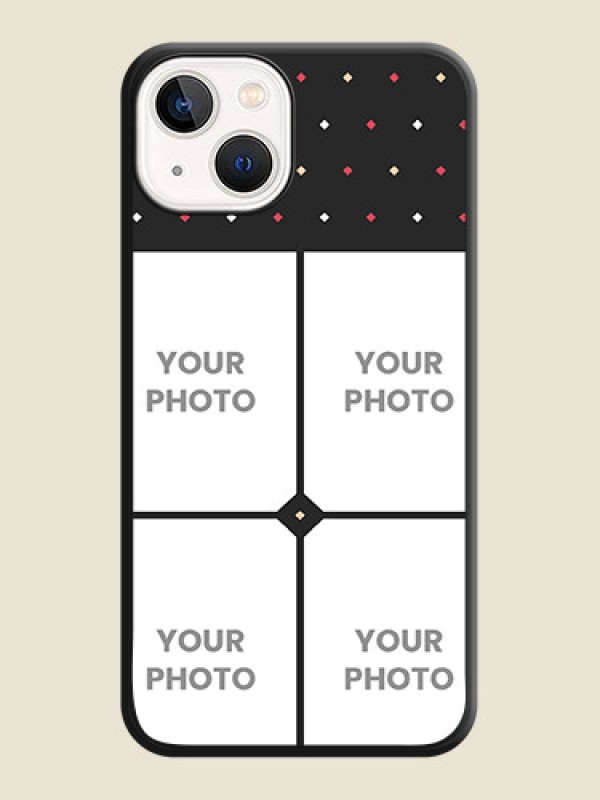 Custom Multicolor Dotted Pattern with 4 Image Holder on Space Black Custom Soft Matte Phone Cases - iPhone 13 - alternate view