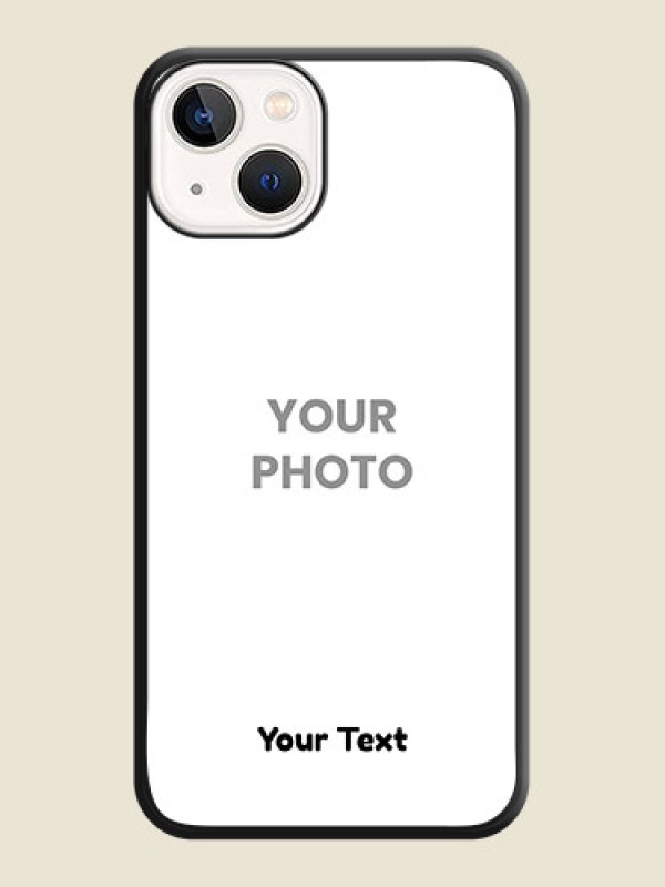 Custom Full Single Pic Upload With Text On Space Black Personalized Soft Matte Phone Covers -Apple Iphone 13 - alternate view