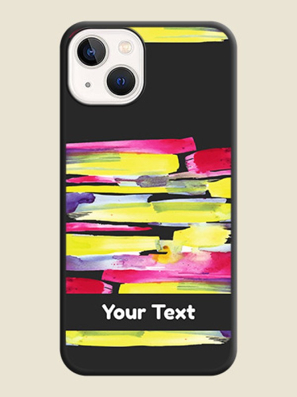 Custom Brush Coloured on Space Black Personalized Soft Matte Phone Covers - iPhone 14 Plus - alternate view