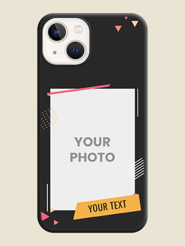 Custom Photo Frame with Triangle Small Dots on Photo on Space Black Soft Matte Back Cover - iPhone 14 Plus - alternate view