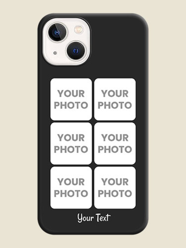 Custom Floral Art with 6 Image Holder on Photo on Space Black Soft Matte Mobile Case - iPhone 14 Plus - alternate view
