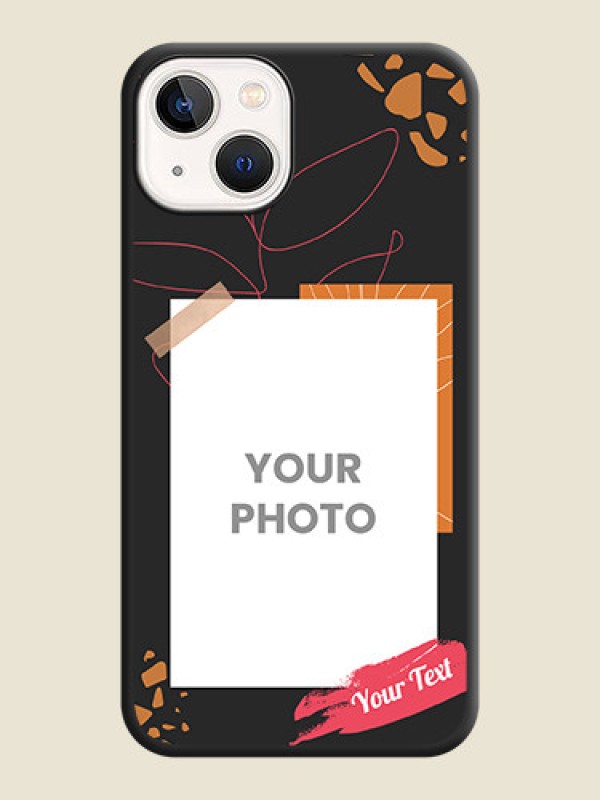 Custom Orange Photo Frame on Space Black Custom Soft Matte Phone Back Cover - iPhone 14 Plus - alternate view