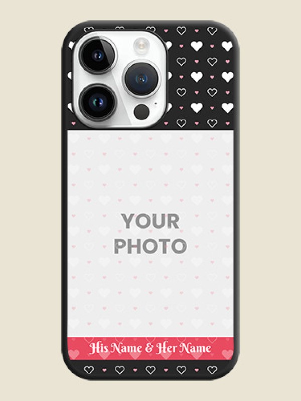 Custom White Color Love Symbols with Text Design on Photo on Space Black Soft Matte Phone Cover - iPhone 14 Pro Max - alternate view