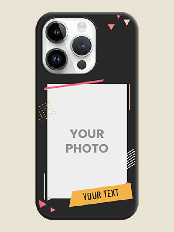 Custom Photo Frame with Triangle Small Dots on Photo on Space Black Soft Matte Back Cover - iPhone 14 Pro Max - alternate view