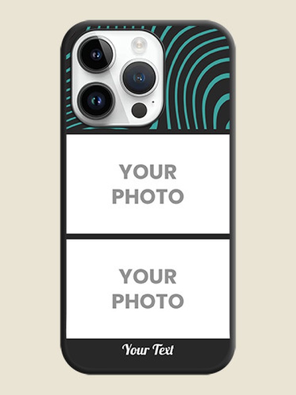Custom Wave Pattern with 2 Image Holder on Space Black Personalized Soft Matte Phone Covers - iPhone 14 Pro Max - alternate view