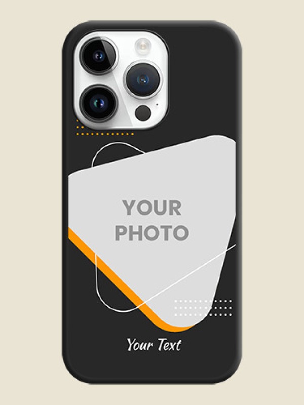 Custom Yellow Triangle on Photo on Space Black Soft Matte Phone Cover - iPhone 14 Pro Max - alternate view