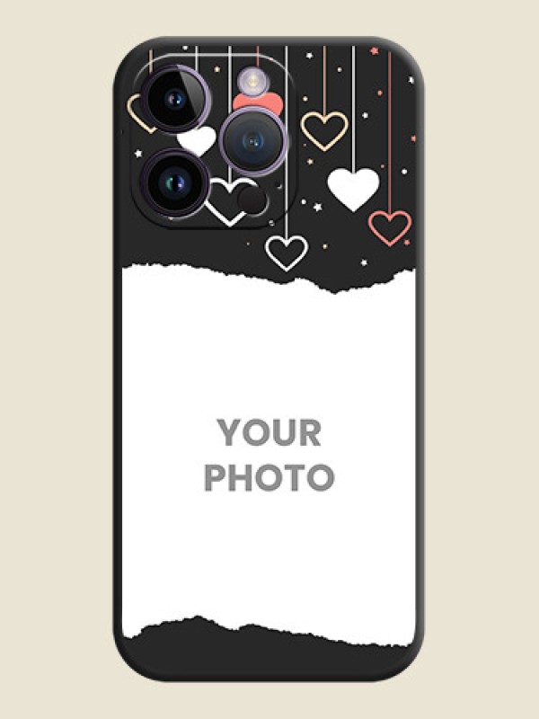 Custom Love Hangings with Splash Wave Picture on Space Black Custom Soft Matte Phone Back Cover - iPhone 14 Pro
